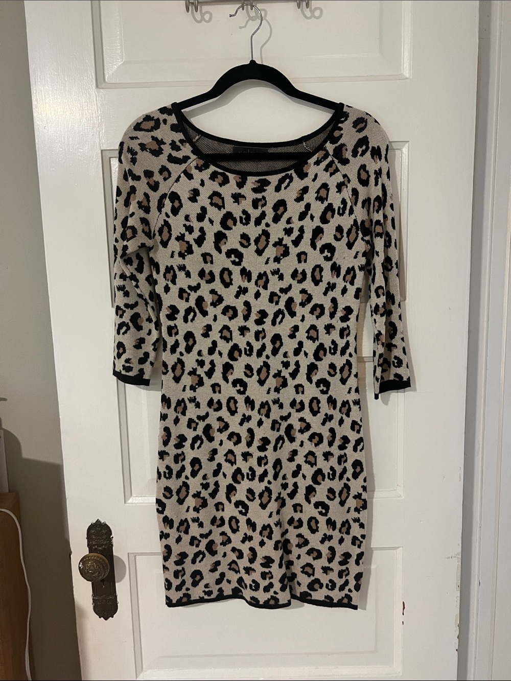 Velvet by Graham & Spencer Leopard-Print Mini Dress in Cream & Black